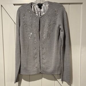 Ami Women's Gray Embellished Cardigan